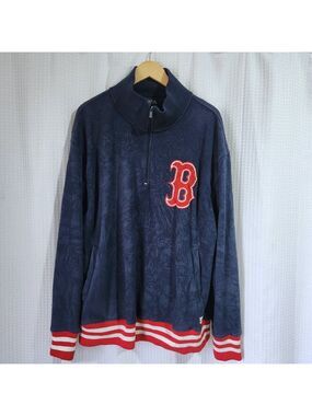 Boston Red Sox 1/4 Zip Fleece • Men’s Large • MLB Big Logo Pullover